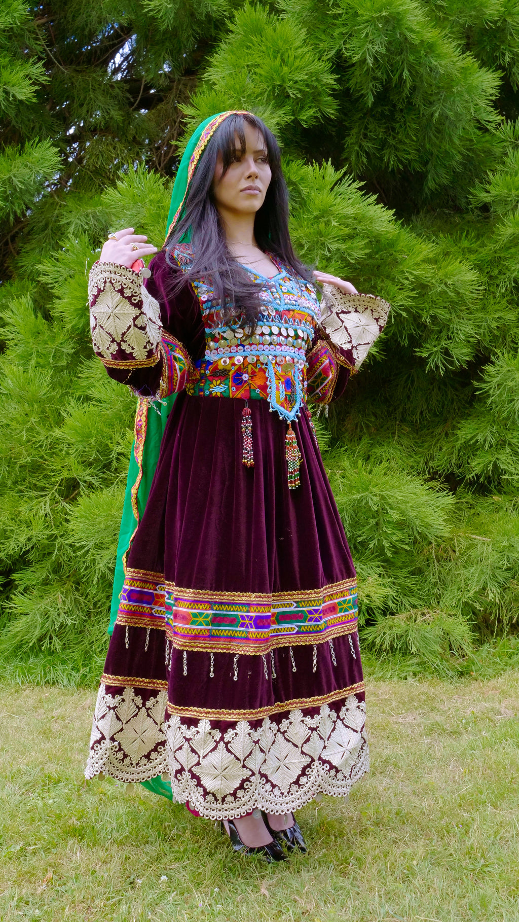 Soraya | Handmade Velvet Afghan Dress