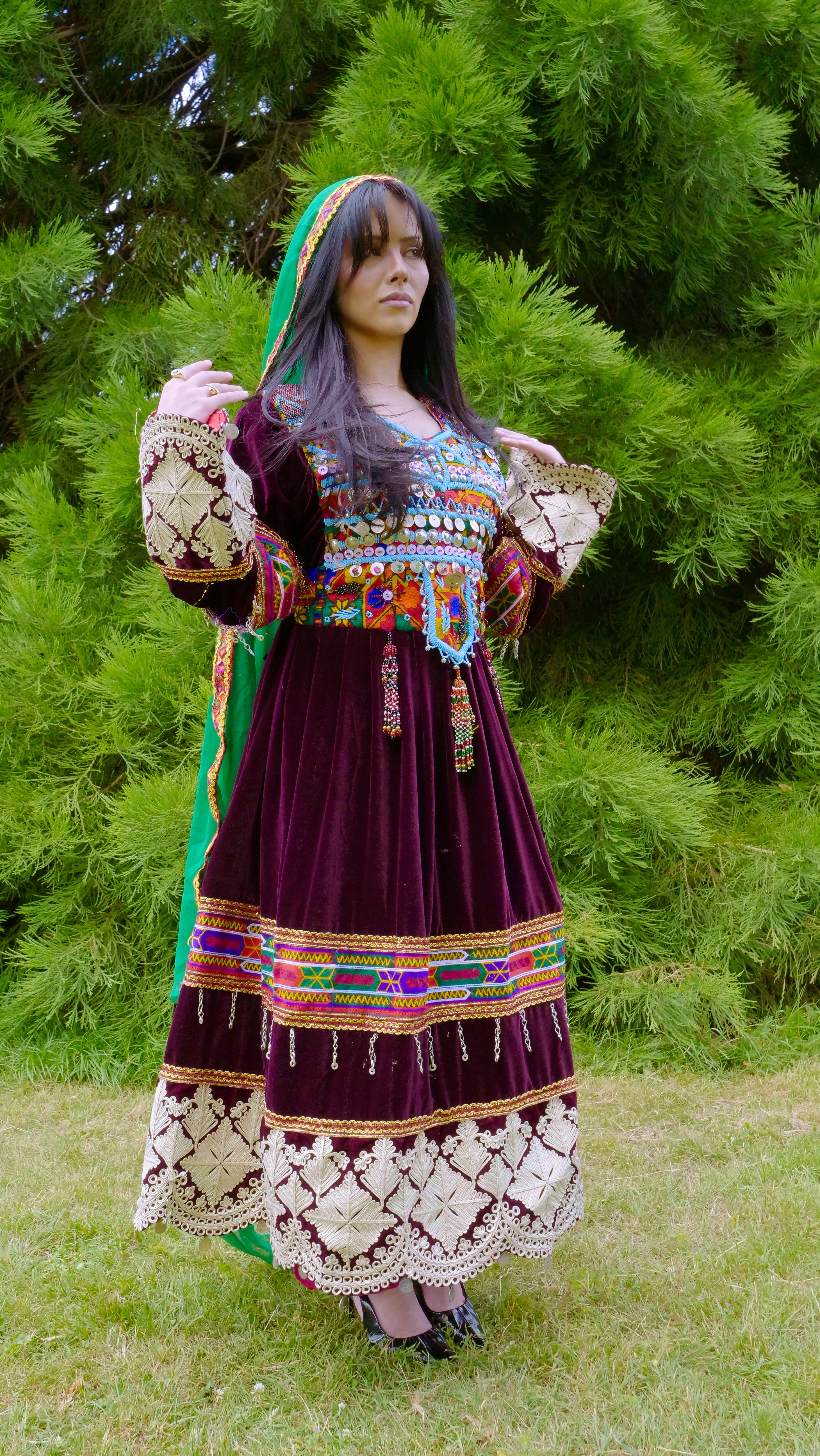 Soraya | Handmade Velvet Afghan Dress