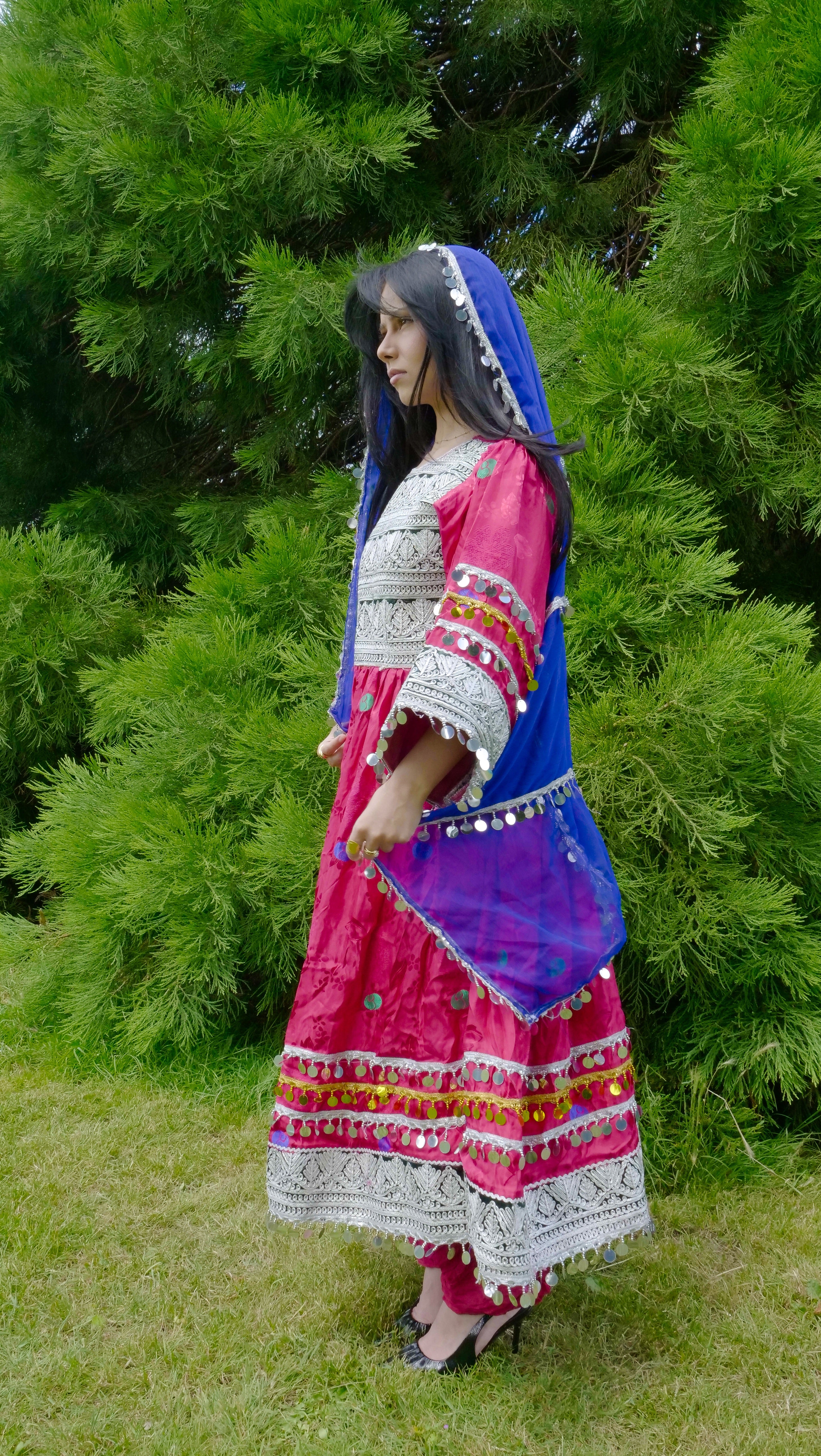 Zarmina | Handmade Pink & Silver Afghan Dress