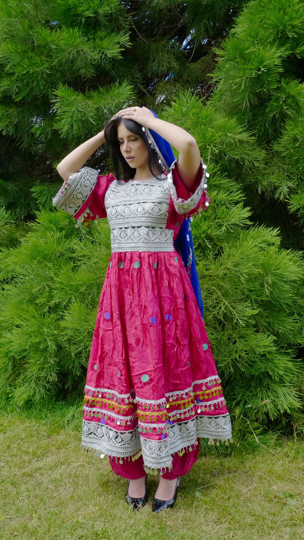 Zarmina | Handmade Pink & Silver Afghan Dress
