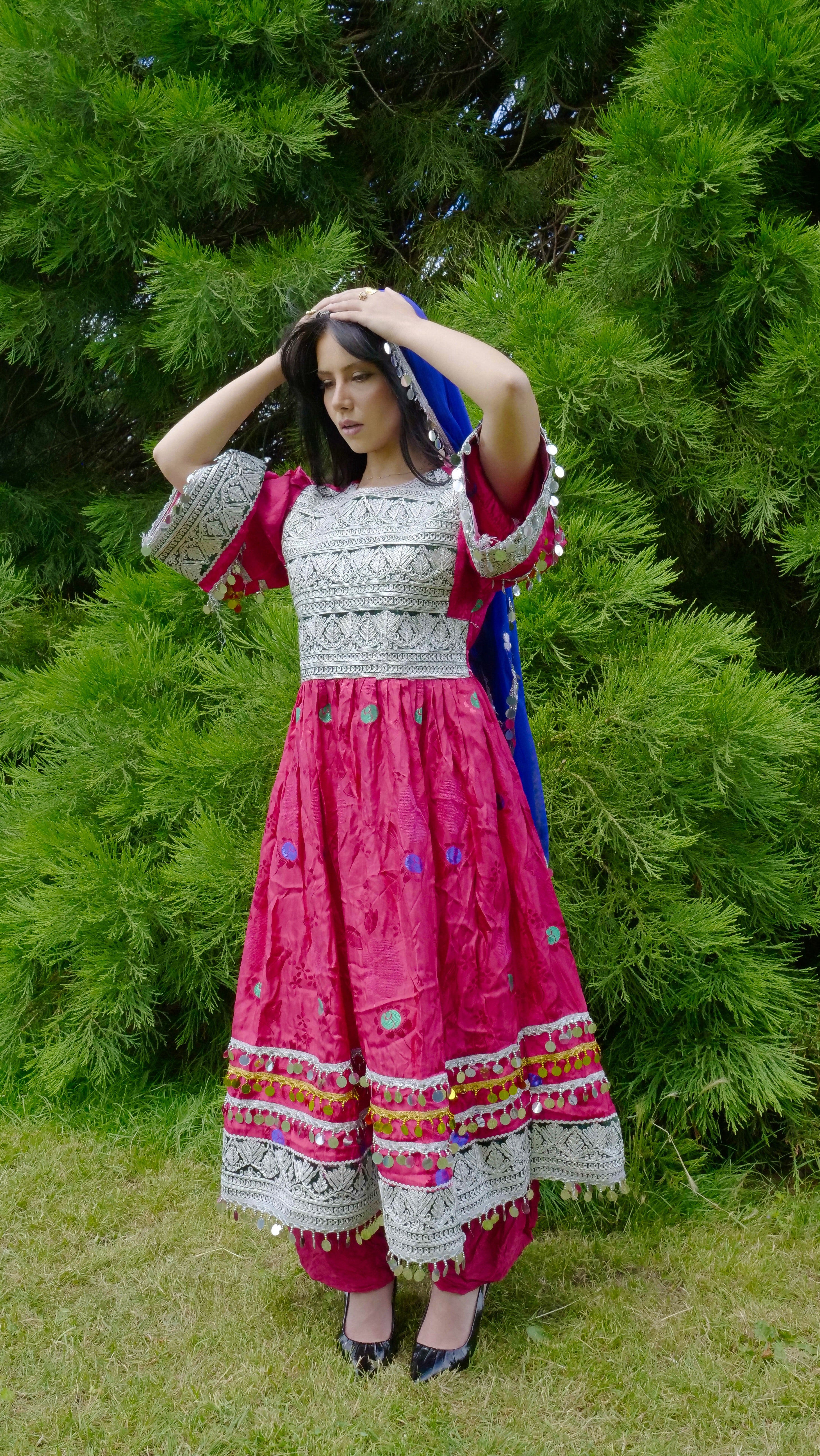 Zarmina | Handmade Pink & Silver Afghan Dress