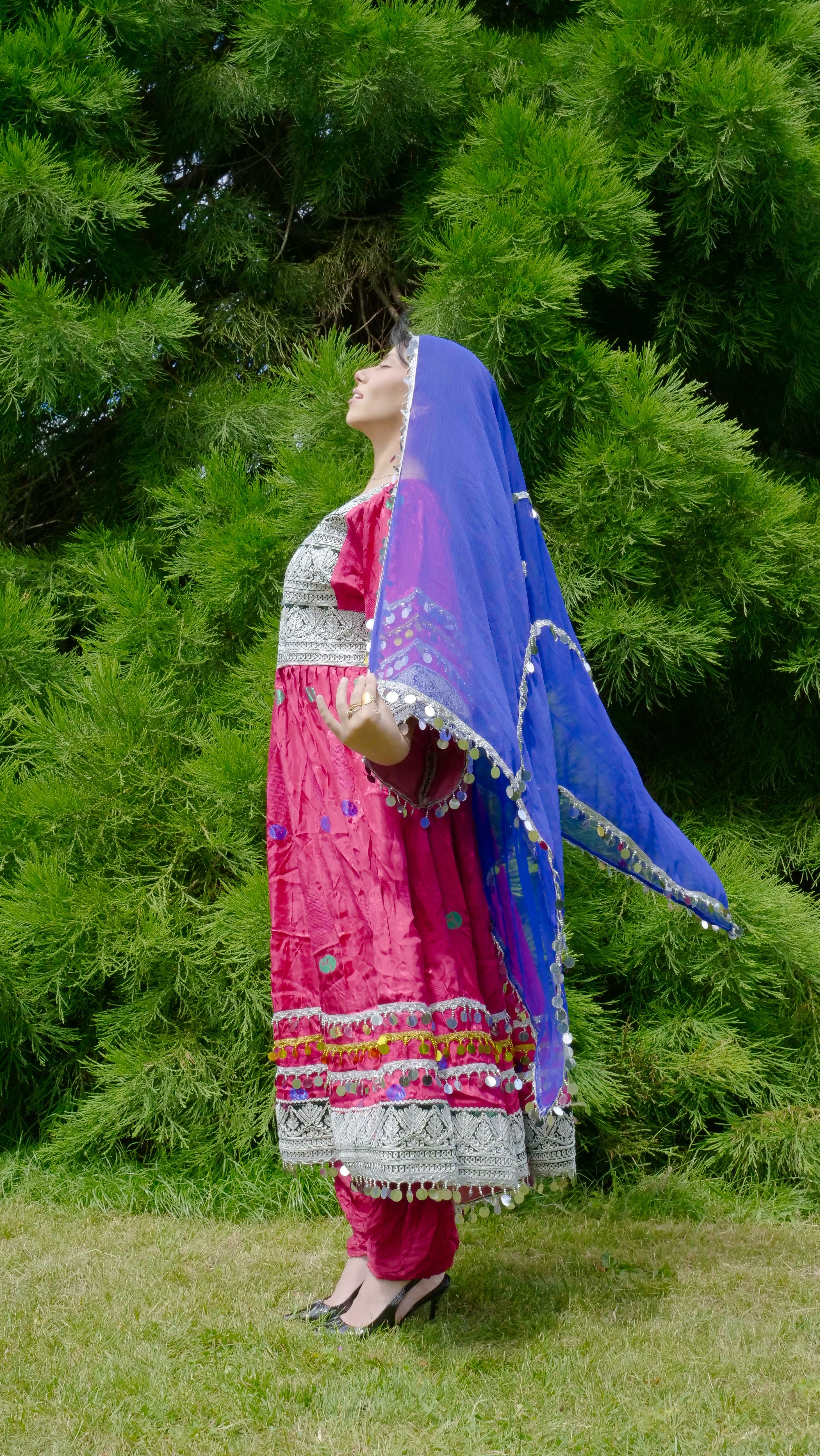 Zarmina | Handmade Pink & Silver Afghan Dress