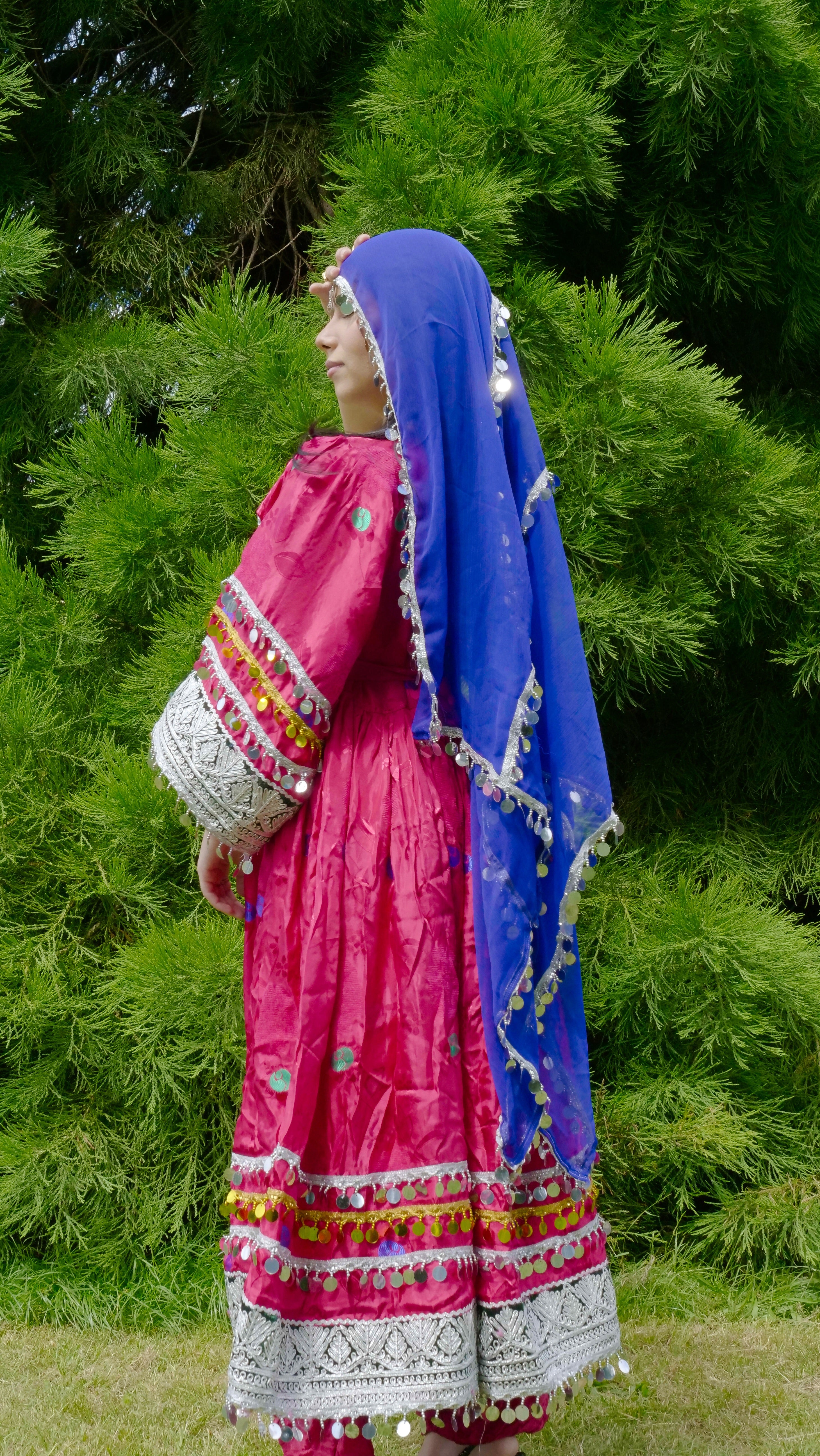 Zarmina | Handmade Pink & Silver Afghan Dress