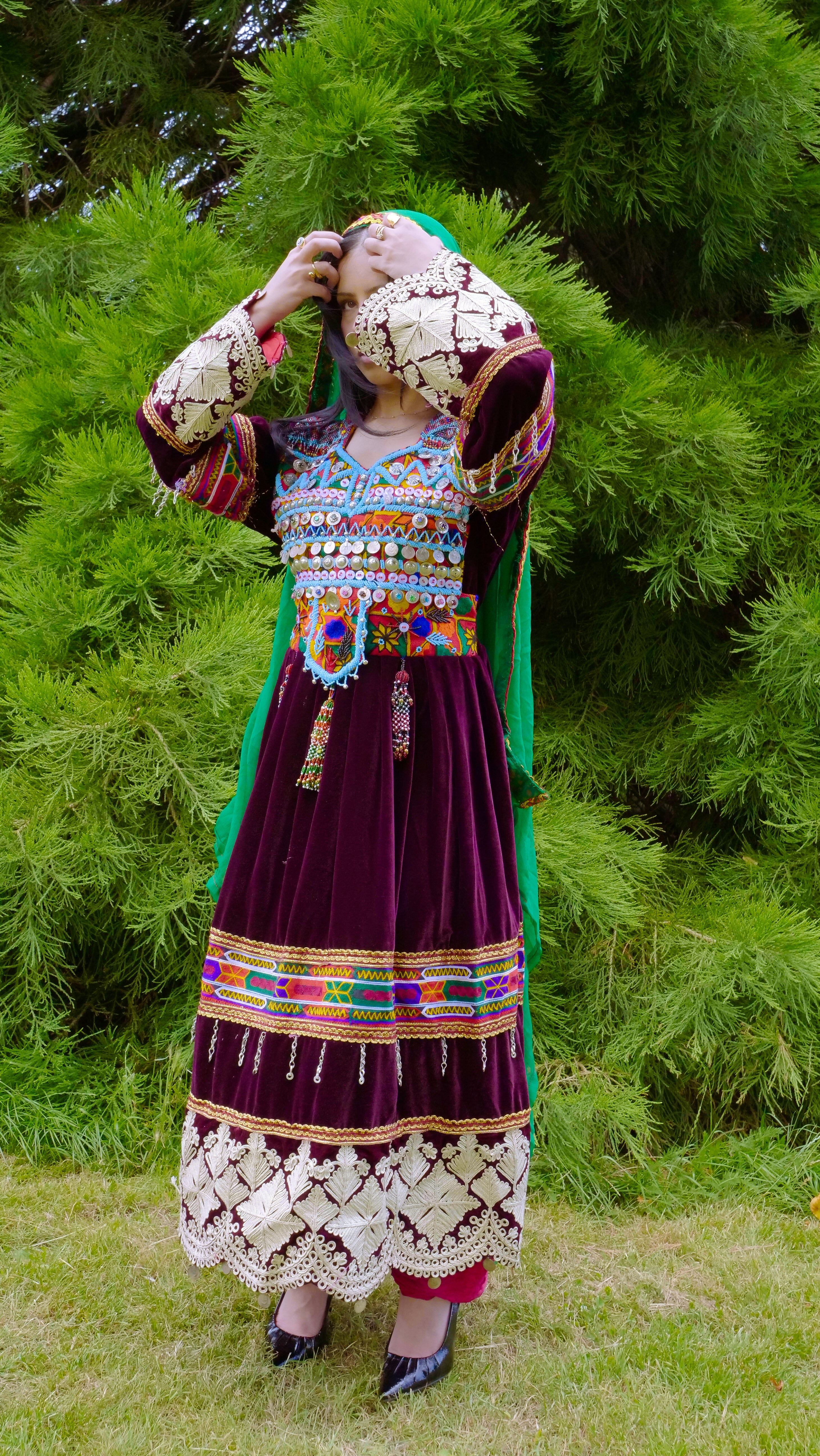 Soraya | Handmade Velvet Afghan Dress