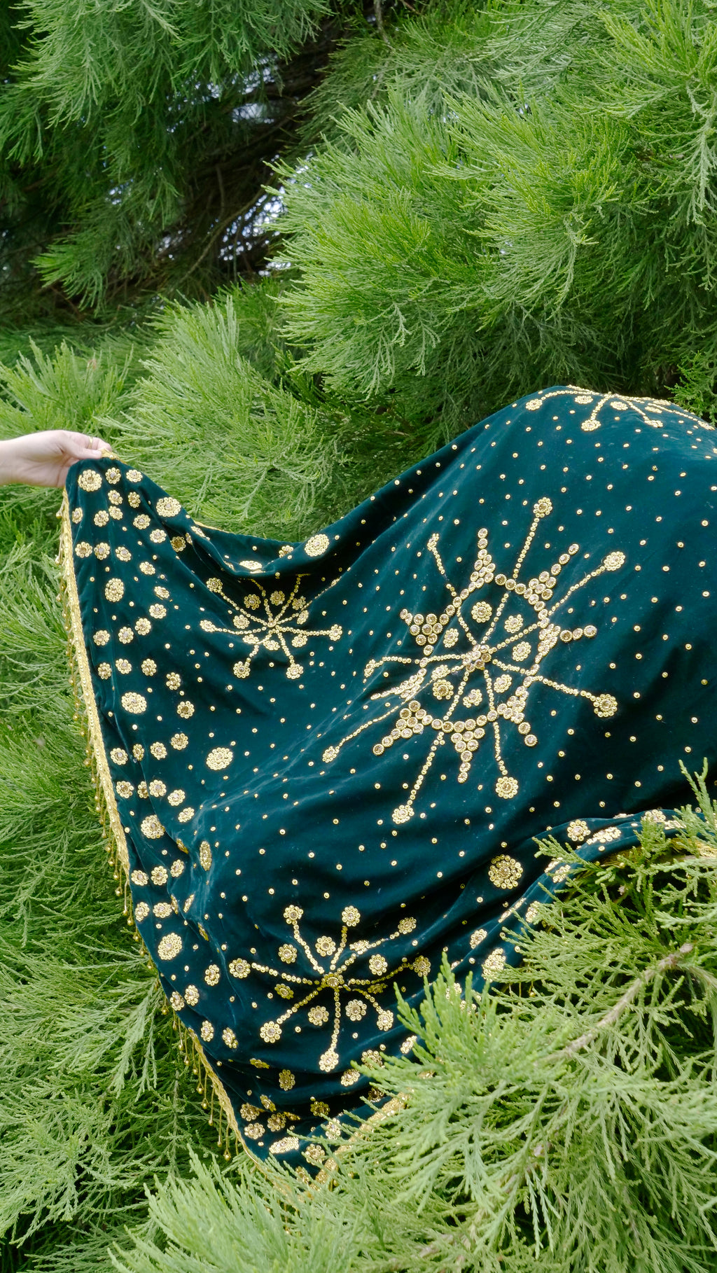 The Zumurrud Desmal | Handmade Afghan Bridal Scarf