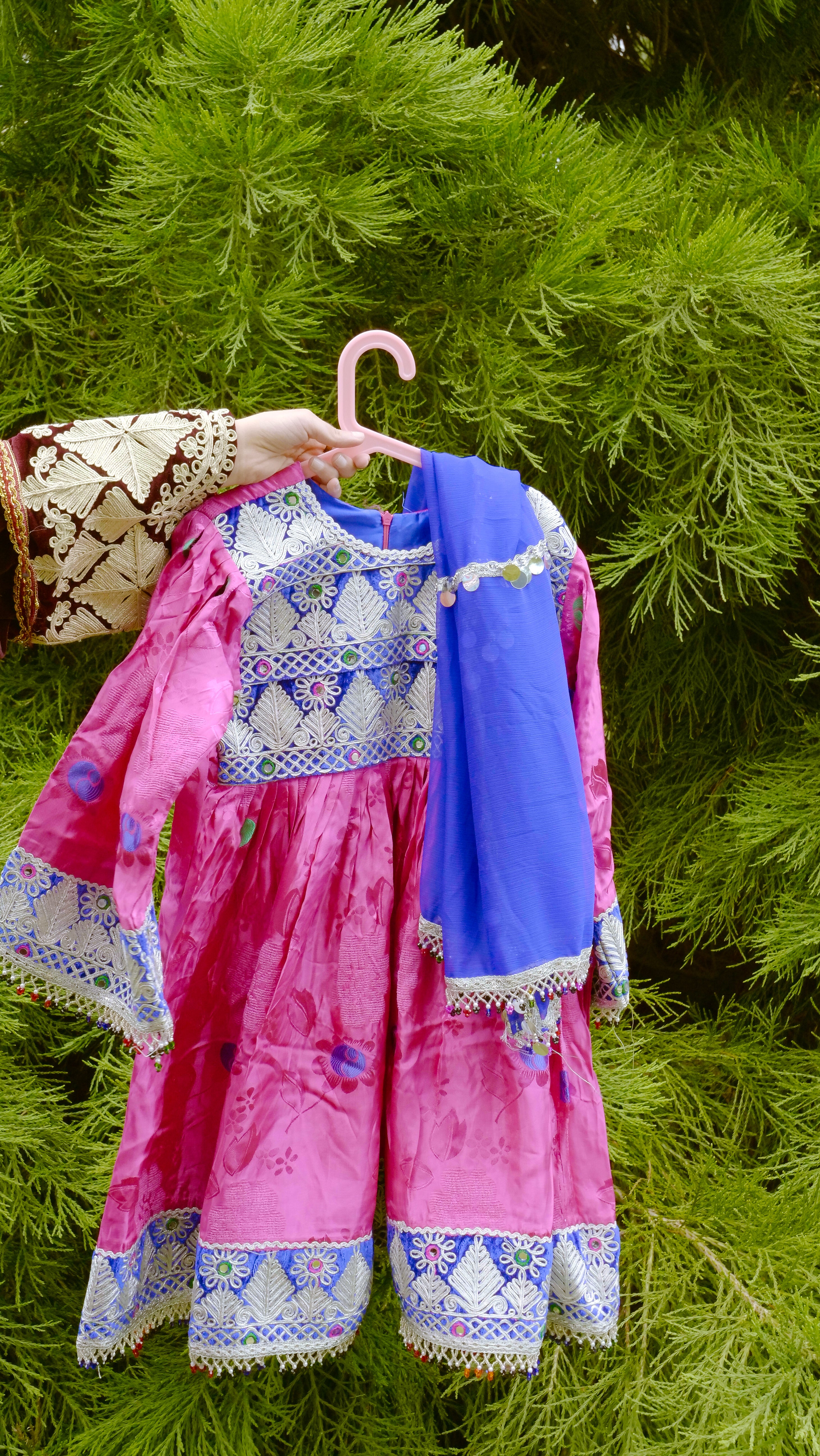 Pink and blue Afghan Children's dress